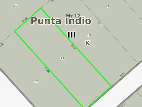 Terreno en Venta 60  mts Fondo