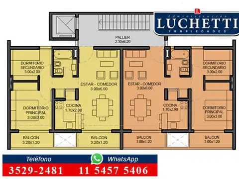 Departamento 3 ambientes con 1 baño