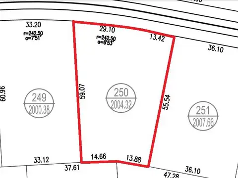 Terreno en Venta de 2004,0 m2