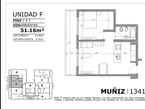 Departamento en Venta en Boedo, USD 108.087
