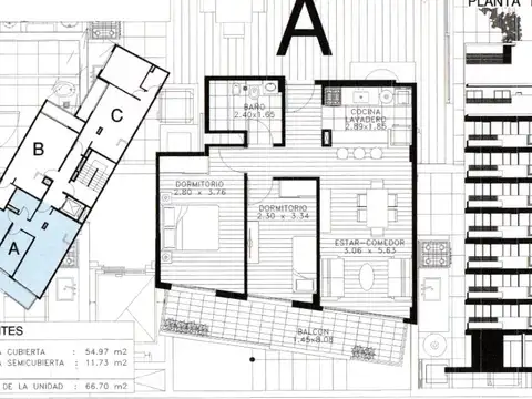 Departamento en Venta de 1 dormitorio