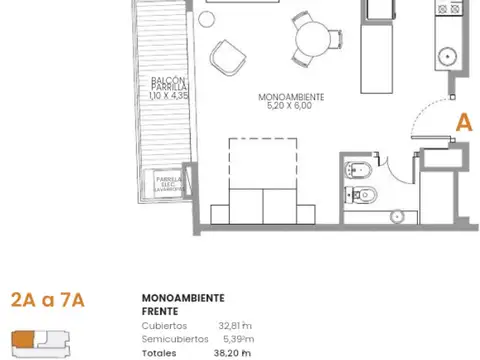 Departamento en Venta en Villa Crespo, USD 85.000