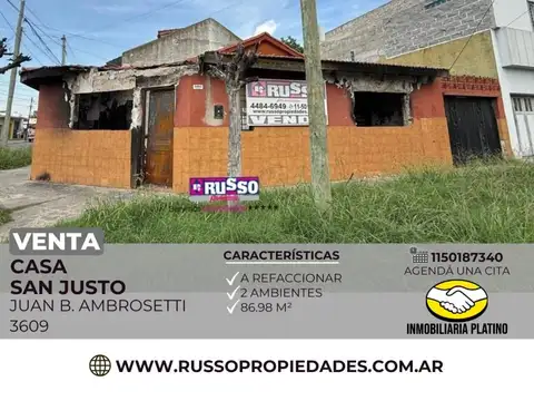 Venta casa 2 ambientes San Justo