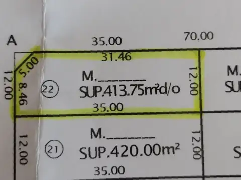 Terreno en Venta de 414,0 m2