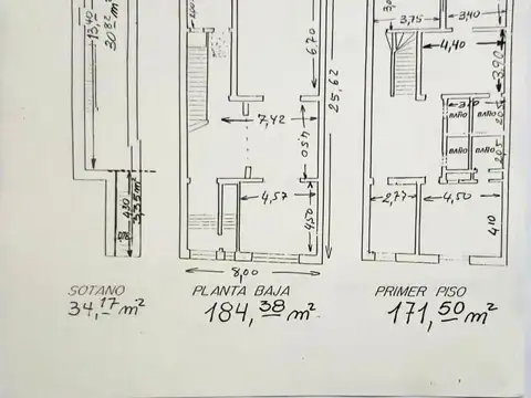 M.T. de Alvear  al 1980. PETIT HOTEL de 550 m2, Subsuelo, PB y 2 Pisos.