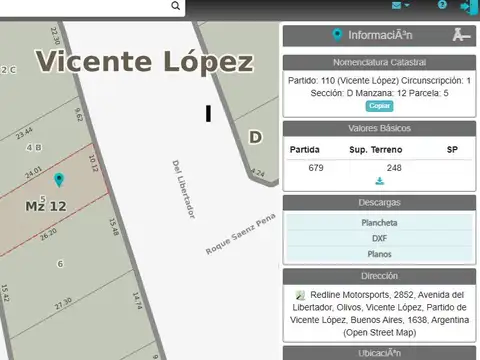 Terreno en Venta en Olivos Vias/Rio, USD 1.200.000