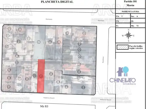Terreno en Venta 7,33  mts Fondo