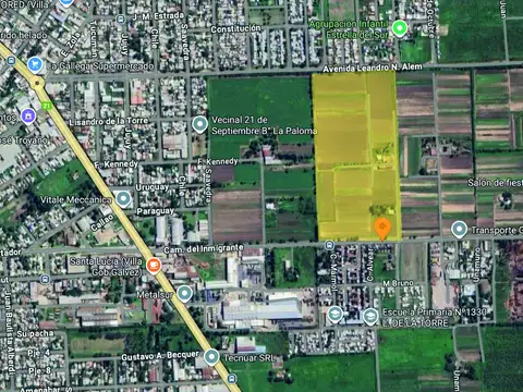 Terreno 12ha o fraccionado, 10 lotes de 1ha aprox, pasos Av. San Martin