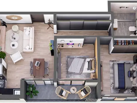 Departamento en 1 er piso de pozo en venta en El Palomar,  de 3 ambientes, amplios y luminosos, con balcones