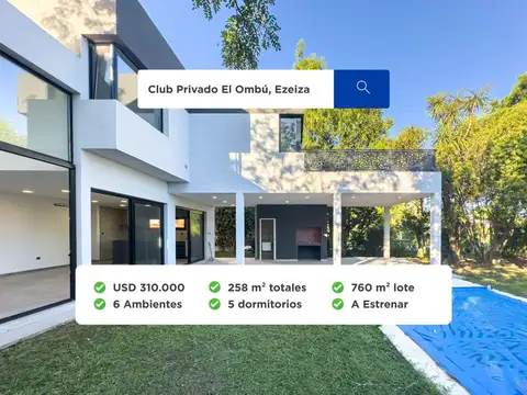 CASA 6 AMBIENTES VENTA BARRIO EL OMBU A ESTRENAR