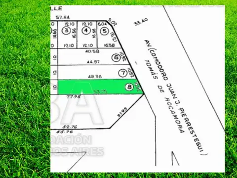 Terreno en Venta 10,92  mts Frente