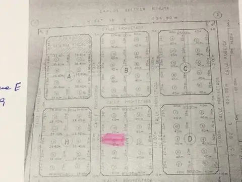 Terreno en Venta 20  mts Fondo