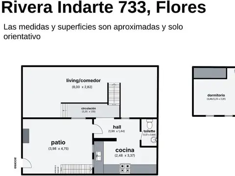 Depto Tipo Casa 3 ambientes con 1 baño