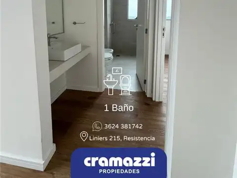 Departamento 2 ambientes con 1 baño