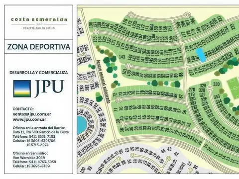 Terreno en venta - 1000mts2 - Barrio Deportiva, Costa Esmeralda