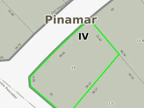 Terreno en Venta de 941,0 m2