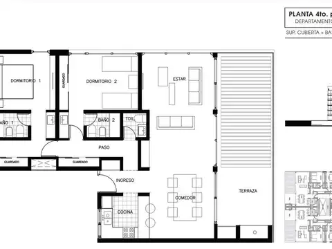 Departamento en Venta de 2 ambientes
