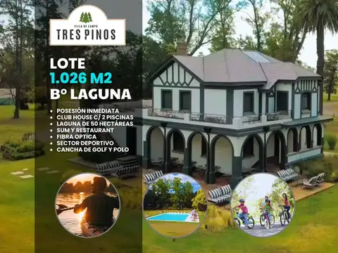 VENTA LOTE CENTRAL 1026M2 BARRIO LAGUNA TRES PINOS