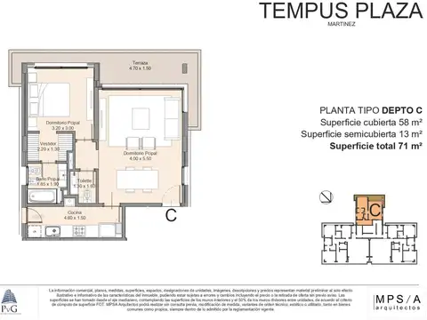 Departamento en Venta de 2 ambientes