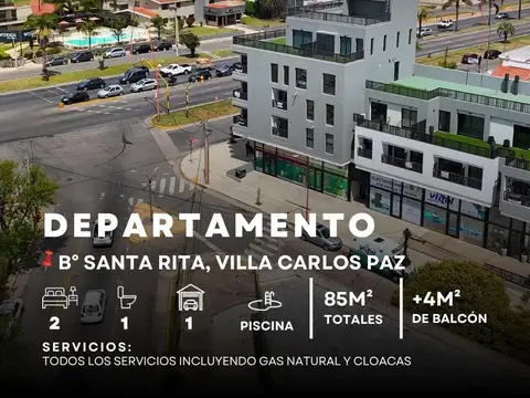 Venta Departamento A Estrenar 2 Dormitorios C/ Balcón, Cochera Y Pileta Av. San Martín, Santa Rita