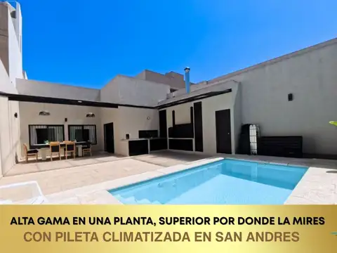 Residencia exclusiva en San Andres cuatro ambtes. pileta climatizada y quincho premium