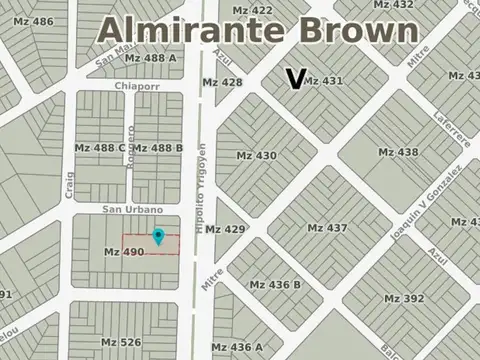 TERRENO EN VENTA GLEW.   AV. H. IRIGOYEN