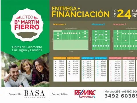 VENTA/ LOTEO BARRIO MARTÍN FIERRO/ RAFAELA