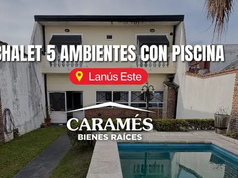Gran chalet 5 amb en Lanús E ? Piscina, quincho y 3 cocheras