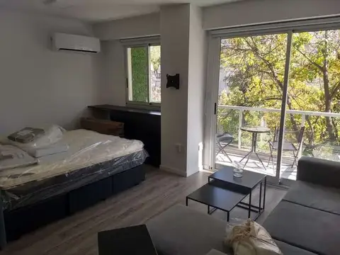 Muy lindo monoambiente en L con balcon, amueblado. Edif. c/parrilla y solarium