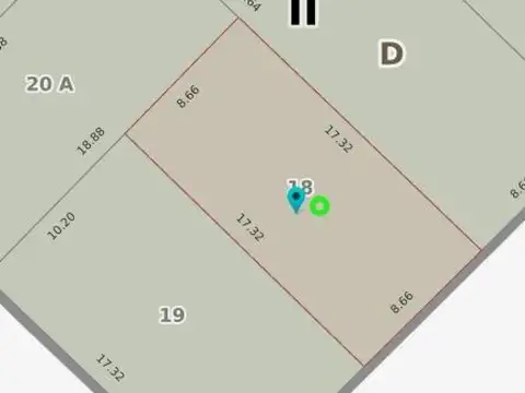 Terreno en Venta 8  mts Fondo