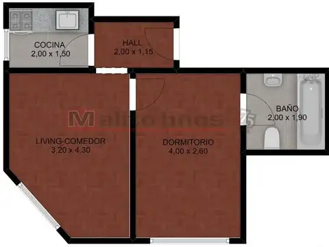 Departamento en Venta de 2 ambientes