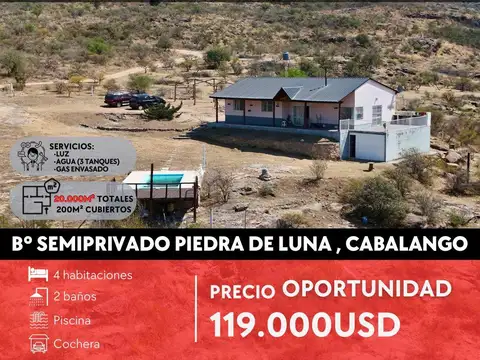 ESPECTACULAR ESTANCIA CON 4 DORMITORIOS, PILETA, 20.000M² DE TERRENO B° PIEDRA DE LUNA, CABALANGO