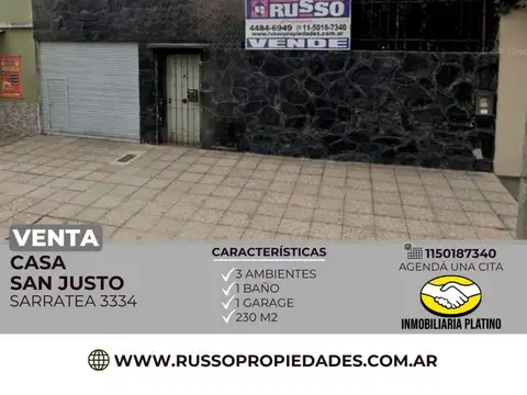 Venta Casa 3 Ambientes San Justo
