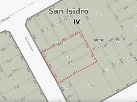 Terreno en Venta de 891,0 m2