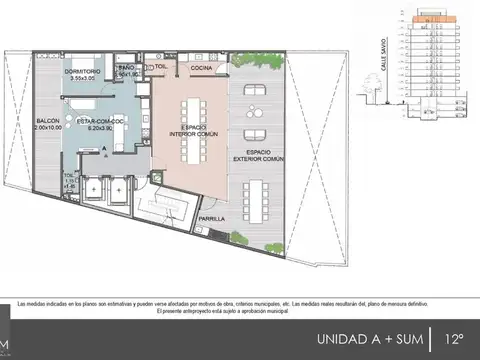 Departamento en Venta de 1 dormitorio