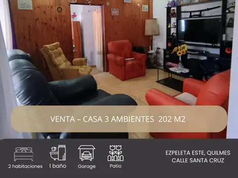 VENTA CASA 3 AMBIENTES  EZPELETA