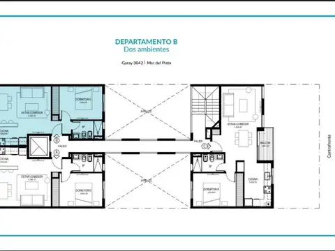 Departamento 2 ambientes con 1 baño