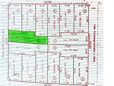Terreno en Venta de 675,0 m2