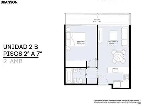 Departamento 2 ambientes con 1 baño