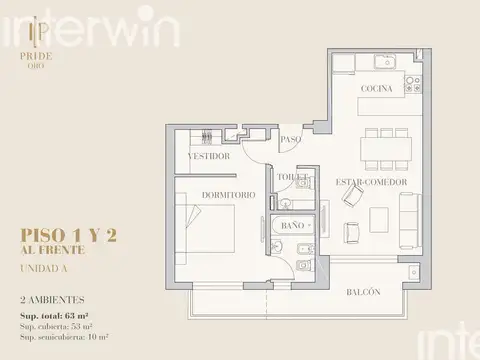 Departamento 4 ambientes con 2 baños