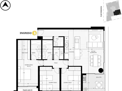 Venta departamento 3 dormitorios Lourdes Rosario