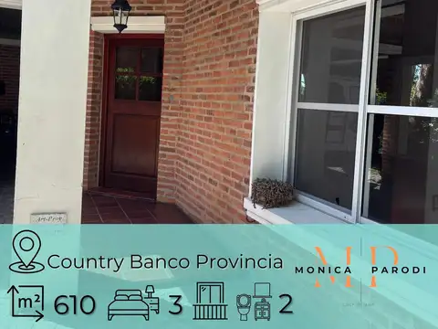 CASA EN VENTA EN COUNTRY BANCO PROVINCIA