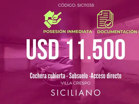 Cochera en Villa Crespo