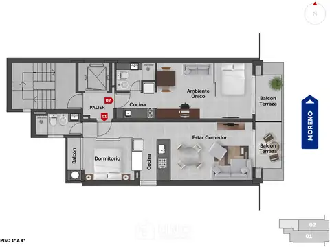 Departamento en Venta de Monoambiente