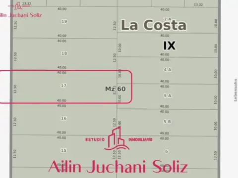 Terreno en Venta 12  mts Frente