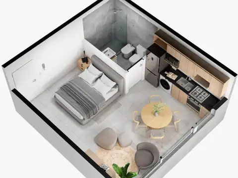 Departamento Monoambiente con 1 baño
