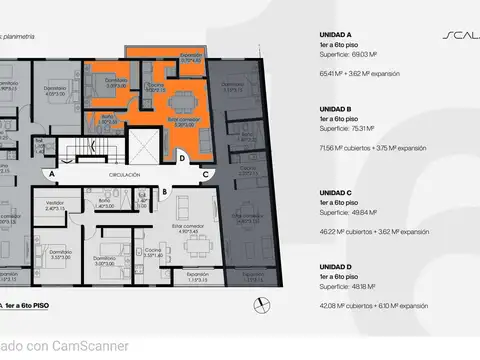 VENTA/DEPARTAMENTO AL POZO/"TORRE SCALA 1" UF 5° D