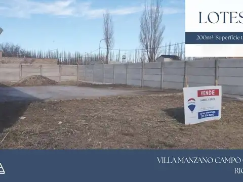 VENTA DE LOTE VILLA MANZANO CAMPO GRANDE RIO NEGRO