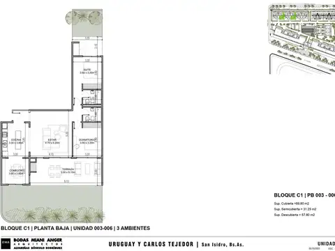 Exelente departamento en venta 3 ambientes ,PB con terraza| Palmeras Campus
