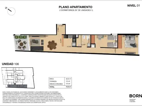Departamento en Venta de 2 dormitorios